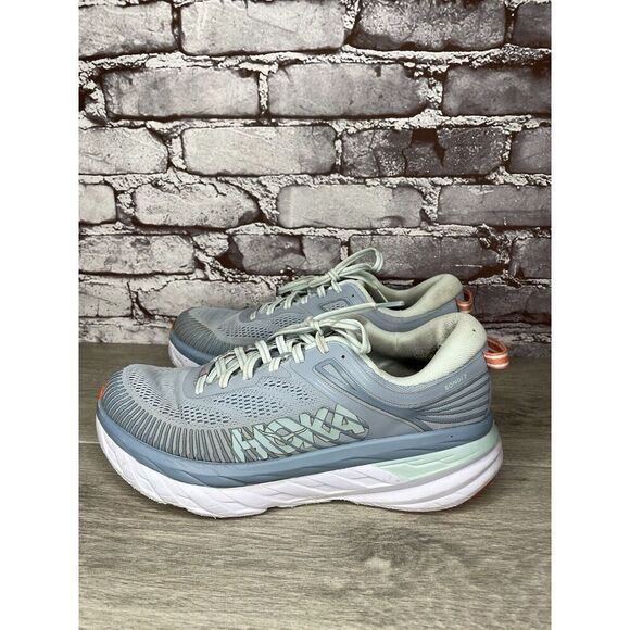 Hoka One One Bondi 7 1110519 Blue Synthetic Running Shoes Women’s 9M US/41 1/3EU - Picture 10 of 16